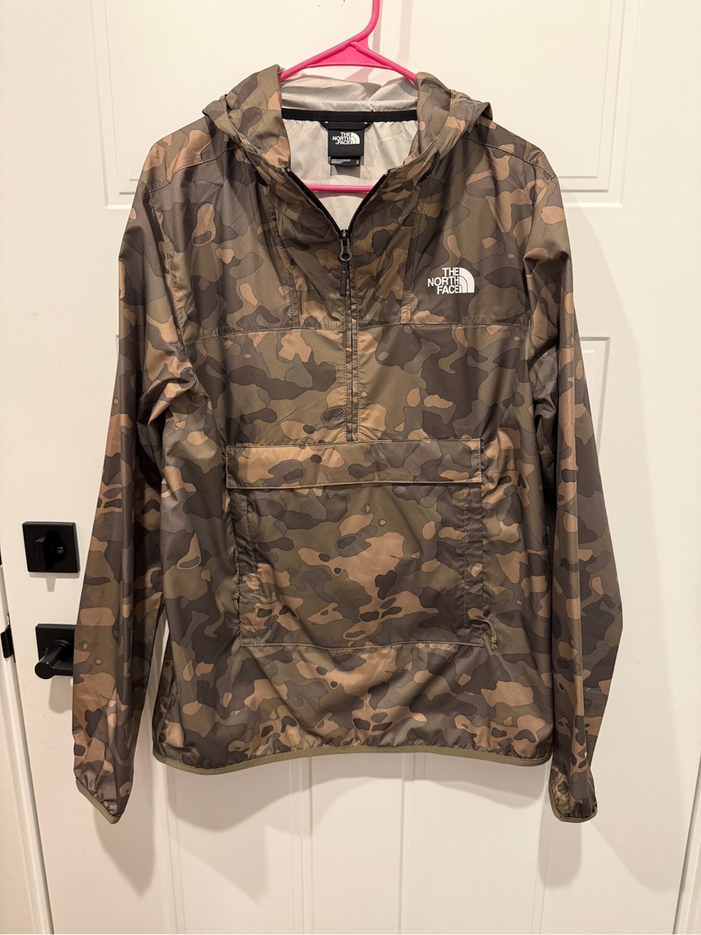The North Face Men’s Camo Hooded Water Resistant Pullover - Brown & Green